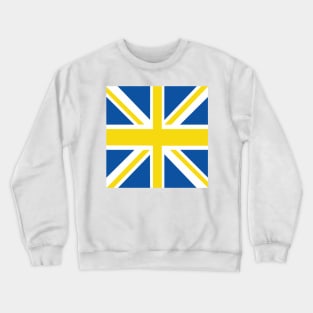 Leeds Blue White Yellow Union Jack Flag Crewneck Sweatshirt